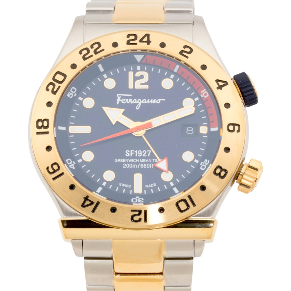 Ferragamo Watch Gold and Silver Two Tone Bracelet Watch